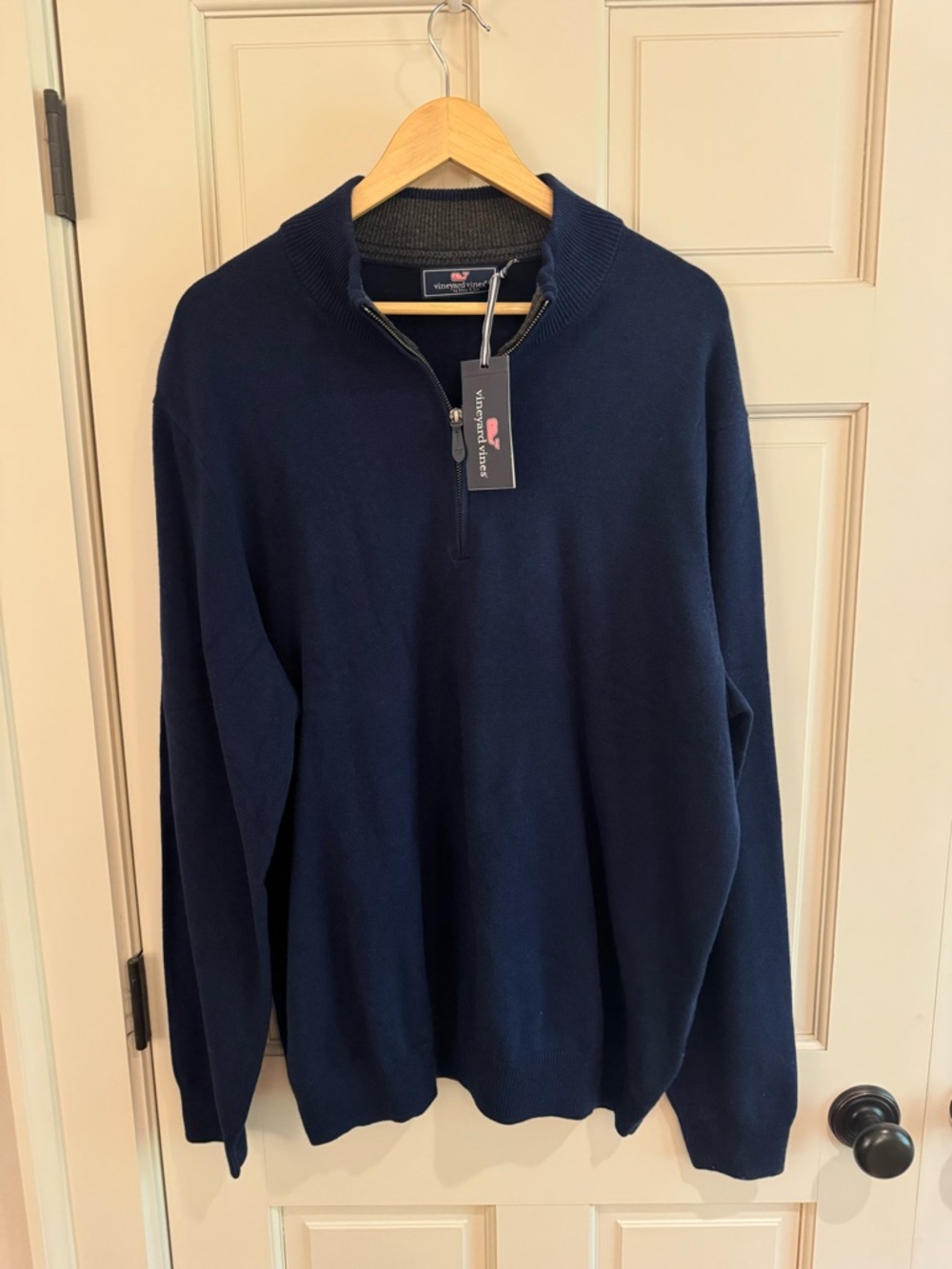 Vineyard Vines Men's Navy Boathouse Quarter-Zip Sweater